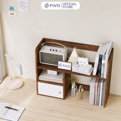 Kệ Sách Để Bàn Học FB21 FIVO Cao Cấp Màu Gỗ, Trắng, Xám và Walnut, Hộc Tủ Rộng Rãi, Đa Dạng Mẫu Mã, Màu Sắc