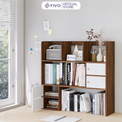 Kệ Sách Để Bàn Học FB21 FIVO Cao Cấp Màu Gỗ, Trắng, Xám và Walnut, Hộc Tủ Rộng Rãi, Đa Dạng Mẫu Mã, Màu Sắc