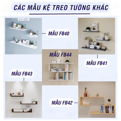 Kệ Sách Gỗ Treo Tường FB44 FIVO, Nhiều Ngăn, Đa Dạng Kích Thước Và Màu Sắc