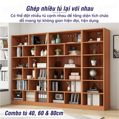 Kệ Sách Gỗ Để Sàn FB70 FIVO, Tấm Lưng Dày, Đa Dạng Màu Sắc, Dễ Dàng Lắp Ráp