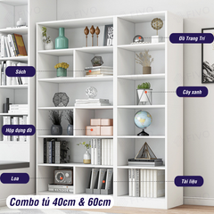 Kệ Sách Gỗ Để Sàn FB70 FIVO, Tấm Lưng Dày, Đa Dạng Màu Sắc, Dễ Dàng Lắp Ráp
