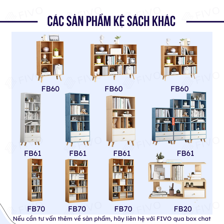 Kệ Sách Gỗ Để Bàn FB20 FIVO Dày Dặn, Bền Chắc, Nhỏ Gọn, Decor Linh Hoạt, Dễ Dàng Lắp Ráp
