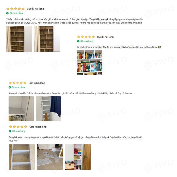 Kệ Sách Gỗ Để Sàn FB70 FIVO, Tấm Lưng Dày, Đa Dạng Màu Sắc, Dễ Dàng Lắp Ráp