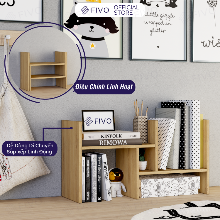 Kệ Sách Để Bàn FB24 FIVO, 1 Bộ Khung, 8 Kiểu Lắp Ráp, Đa Dạng Màu Sắc