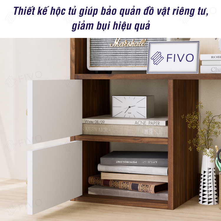 Kệ Sách Để Bàn Học FB21 FIVO Cao Cấp Màu Gỗ, Trắng, Xám và Walnut, Hộc Tủ Rộng Rãi, Đa Dạng Mẫu Mã, Màu Sắc