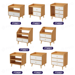 Tủ Đầu Giường Gỗ FT30 FIVO, Có Hộc Lưu Trữ, Mặt Tủ Rộng Tiện Dụng, Phong Cách Châu Âu