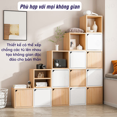 Kệ Sách Gỗ Tổ Ong FB02 FIVO, Tấm Lưng Dày Dặn, Hộc Tủ Rộng Rãi, Ô Tách Rời, Decor Linh Động, Lắp Ráp Dễ Dàng