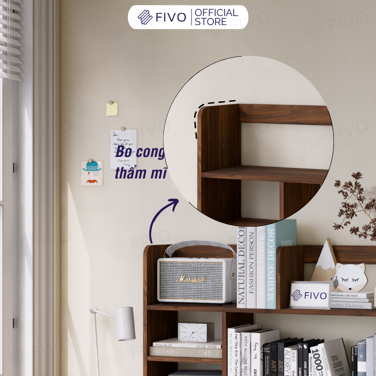 Kệ Sách Để Bàn Học FB21 FIVO Cao Cấp Màu Gỗ, Trắng, Xám và Walnut, Hộc Tủ Rộng Rãi, Đa Dạng Mẫu Mã, Màu Sắc