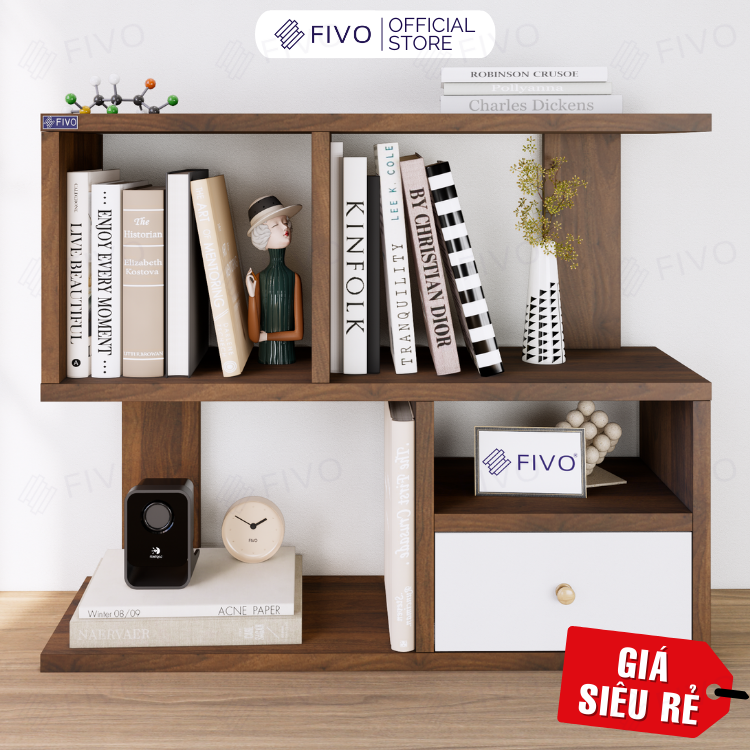 Kệ Sách Gỗ Để Bàn FB20 FIVO Dày Dặn, Bền Chắc, Nhỏ Gọn, Decor Linh Hoạt, Dễ Dàng Lắp Ráp