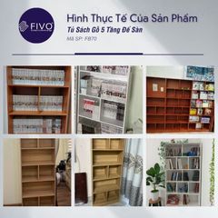 Kệ Sách Gỗ Để Sàn FB70 FIVO, Tấm Lưng Dày, Đa Dạng Màu Sắc, Dễ Dàng Lắp Ráp