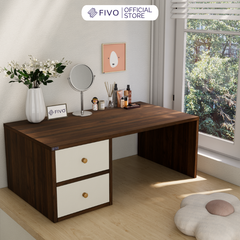 Bàn Trang Điểm Gỗ Ngồi Bệt Có Ngăn Kéo FV01 FIVO, Linh Hoạt Làm Bàn Học Bàn Trà, Không Lộ Vít Bề Mặt, Đa Dạng Bảy Màu