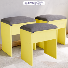 Ghế Đôn Nệm Nhung Bàn Học, Bàn Trang Điểm FG01 FIVO, Gỗ MDF Chống Ẩm Chịu Lực Lên Đến 300Kg, Thiết Kế Nhỏ Gọn Sang Trọng