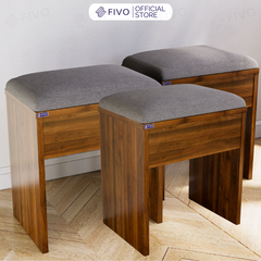 Ghế Đôn Nệm Nhung Bàn Học, Bàn Trang Điểm FG01 FIVO, Gỗ MDF Chống Ẩm Chịu Lực Lên Đến 300Kg, Thiết Kế Nhỏ Gọn Sang Trọng