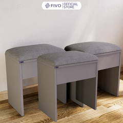 Ghế Đôn Nệm Nhung Bàn Học, Bàn Trang Điểm FG01 FIVO, Gỗ MDF Chống Ẩm Chịu Lực Lên Đến 300Kg, Thiết Kế Nhỏ Gọn Sang Trọng