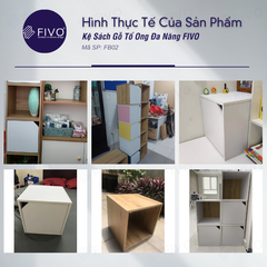 Kệ Sách Gỗ Tổ Ong FB02 FIVO, Tấm Lưng Dày Dặn, Hộc Tủ Rộng Rãi, Ô Tách Rời, Decor Linh Động, Lắp Ráp Dễ Dàng