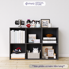 Kệ Sách Gỗ Tổ Ong FB04 FIVO 6-8 Ô, Tấm Lưng Chắc Chắn, Hộc Tủ Rộng Rãi, Gia Công Tỉ Mĩ, Decor Đẹp