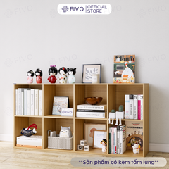 Kệ Sách Gỗ Tổ Ong FB04 FIVO 6-8 Ô, Tấm Lưng Chắc Chắn, Hộc Tủ Rộng Rãi, Gia Công Tỉ Mĩ, Decor Đẹp