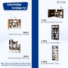 Kệ Sách Gỗ Để Sàn FB70 FIVO, Tấm Lưng Dày, Đa Dạng Màu Sắc, Dễ Dàng Lắp Ráp