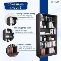 Kệ Sách Gỗ Để Sàn FB70 FIVO, Tấm Lưng Dày, Đa Dạng Màu Sắc, Dễ Dàng Lắp Ráp