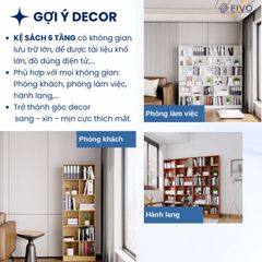 Kệ Sách Gỗ Để Sàn FB70 FIVO, Tấm Lưng Dày, Đa Dạng Màu Sắc, Dễ Dàng Lắp Ráp