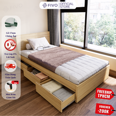 Giường Ngủ Gỗ MDF Chống Ẩm FN03 FIVO, Giường Đôi Cao Cấp Có 3 Ngăn Kéo Tiện Lợi, Nhiều Kích Thước, Free Lắp Đặt + Freeship TPHCM, Trả Góp 0%