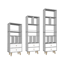 Tủ Sách Gỗ 5 Tầng FB61 FIVO, Có Hộc, 4 Chân, Dễ Dàng Lắp Ráp