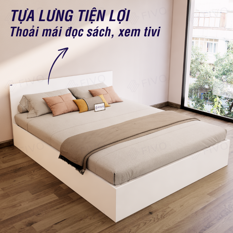 Giường Ngủ Gỗ FN01 FIVO, Đa Dạng Kích Thước & Màu Sắc, Freeship + Free lắp đặt