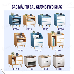 Tủ Đầu Giường Gỗ FT19 FIVO, Thiết Kế Hiện Đại, Đa Dạng Tùy Chọn, Dễ Dàng Lắp Ráp