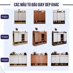 Tủ Gỗ Đựng Giày Dép MDF FS52 FIVO, Ván Dày 17mm Chống Ẩm, Cánh Mở Chống Bụi, Sâu 32cm Đựng Nhiều Giày Dép