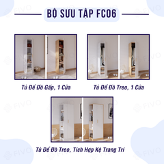 Tủ Quần Áo Gỗ Nhỏ Gọn FC06 FIVO, Tủ MDF Chống Ẩm Chia Ngăn Tiện Lợi, Phù Hợp Không Gian Nhỏ, Freeship TPHCM