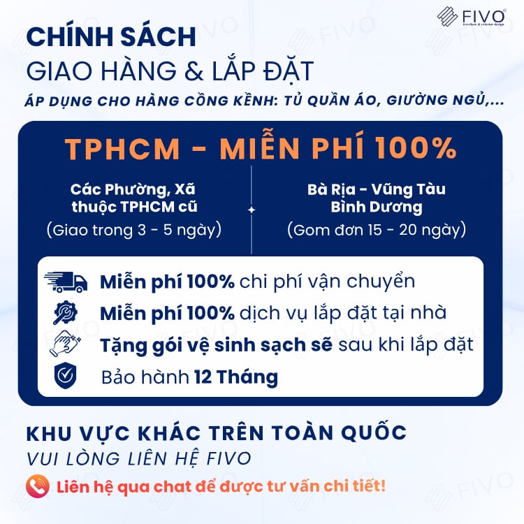 Giường Ngủ Gỗ MDF Chống Ẩm FN03 FIVO, Giường Đôi Cao Cấp Có 3 Ngăn Kéo Tiện Lợi, Nhiều Kích Thước, Free Lắp Đặt + Freeship TPHCM, Trả Góp 0%