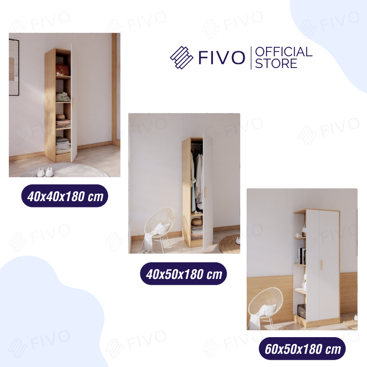 Tủ Quần Áo Gỗ Nhỏ Gọn FC06 FIVO, Tủ MDF Chống Ẩm Chia Ngăn Tiện Lợi, Phù Hợp Không Gian Nhỏ, Freeship TPHCM