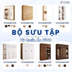 Tủ Đựng Quần Áo Gỗ Cao Cấp Đa Năng FC01 FIVO, Dày 17MM Với Độ Sâu 60cm, Freeship + Free lắp đặt, Trả Góp 0%