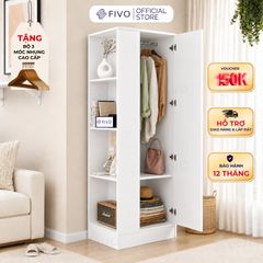 Tủ Quần Áo Gỗ Nhỏ Gọn FC06 FIVO, Tủ MDF Chống Ẩm Chia Ngăn Tiện Lợi, Phù Hợp Không Gian Nhỏ, Freeship TPHCM