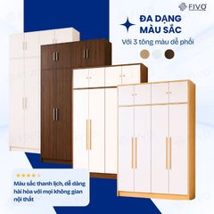 Tủ Đựng Quần Áo Gỗ Cao Cấp Đa Năng FC01 FIVO, Dày 17MM Với Độ Sâu 60cm, Freeship + Free lắp đặt, Trả Góp 0%