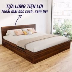 Giường Ngủ Gỗ MDF Chống Ẩm FN02 FIVO, Giường Đôi Cao Cấp Có 2 Ngăn Kéo Đựng Đồ, Nhiều Kích Thước, Freeship TPHCM