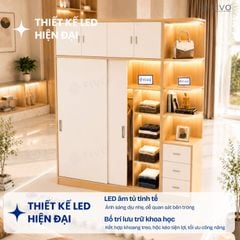 Tủ Gỗ Quần Áo Cửa Lùa Cao Cấp FC32 FIVO, Gỗ Dày 17mm, Kèm Hệ Tủ Tiện Lợi, Ngăn Kéo Sâu 60cm, Freeship+Free lắp đặt, Trả
