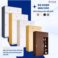 Tủ Áo Quần Cửa Trượt FIVO FC31 Gỗ Chống Ẩm, Màu Walnut Ấm Cúng Cho Phòng Ngủ, Trả Góp 0%, Freeship + Free lắp đặt