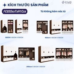 Tủ Gỗ Đựng Quần Áo Trẻ Em Cao Cấp FC03 FIVO, Tủ Sâu 60cm, Thiết Kế Hình Ngôi Nhà Độc Đáo, Freeship+Free lắp đặt, Trả Góp