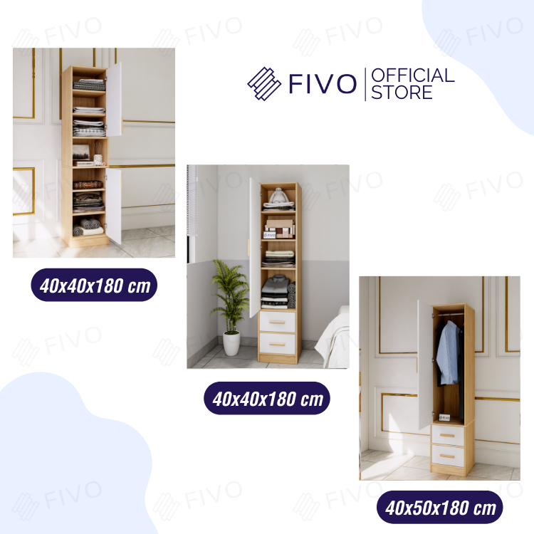 Tủ Quần Áo Gỗ Nhỏ Gọn FC05 FIVO, MDF Chống Ẩm Có Hộc Tiện Lợi, Phù Hợp Phòng Nhỏ, Freeship TPHCM