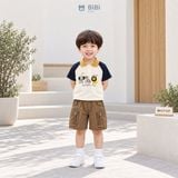  Đồ bộ bé trai BiBi Kids áo polo cổ vàng quần đùi nâu túi khóa kéo 3 - 6 tuổi BB-C1T-C27 
