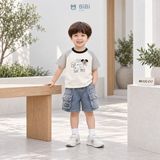  Đồ bộ bé trai BiBi Kids áo thun hình chó quần đùi jean túi hộp 1 - 6 tuổi BB-C2C-C17 