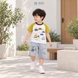  Đồ bộ bé trai BiBi Kids áo thun hình xe quần đùi jean hình chó caro 3 - 4 tuổi BB-C2X-C83CC 