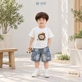  Đồ bộ bé trai BiBi Kids áo thun sư tử quần đùi jean mặt cười 1 - 6 tuổi BB-C3-C18 