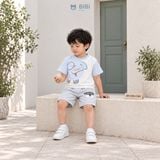  Đồ bộ bé trai BiBi Kids áo thun hình voi quần đùi xám hình chó 9 tháng - 3 tuổi BB-C30V-C28X 