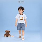  Đồ bộ bé trai BiBi Kids áo thun hình gấu quần đùi jean thêu ngựa 1 - 6 tuổi BB-C39B-C73 