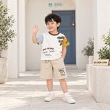  Đồ bộ bé trai BiBi Kids áo thun chó cổ nâu quần đùi kem hình chó 1 - 6 tuổi BB-C39DN-C29QM 