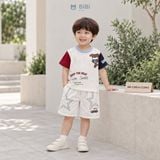  Đồ bộ bé trai BiBi Kids áo thun chó cổ xanh quần đùi ngôi sao 1 - 6 tuổi BB-C39DX-C29NS 