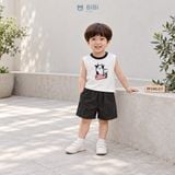  Đồ bộ bé trai BiBi Kids áo ba lỗ hình bò quần đùi đen trơn 6 tháng - 3 tuổi BB-C40C-C71 