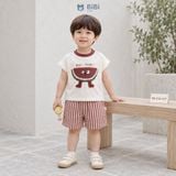  Đồ bộ bé trai BiBi Kids áo thun dưa hấu quần đùi sọc đỏ trắng 6 tháng - 5 tuổi BB-C56-C57 
